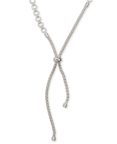 Shop Lucky Brand Silver-tone Chain Lariat Necklace, 20" + 3" Extender