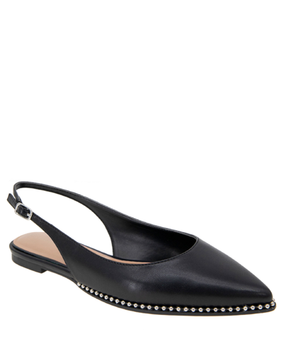 Bcbgeneration Valerie Womens Pointed Toe Flats Slingback Sandals In Black