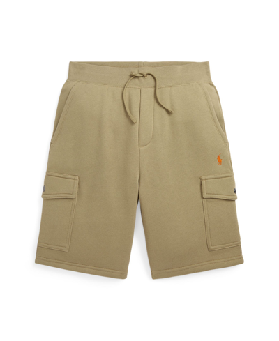 Shop Polo Ralph Lauren Big Boys Fleece Cargo Shorts In Desert Khaki