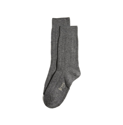 Shop Stems Lux Cashmere Wool Crew Socks In Grey