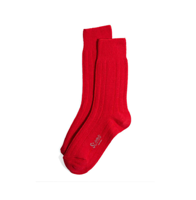 Shop Stems Lux Cashmere Wool Crew Socks In Red