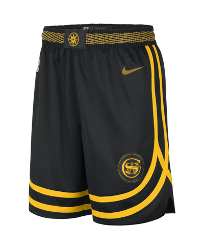 Shop Nike Men's  Black Golden State Warriors 2023/24 City Edition Swingman Shorts