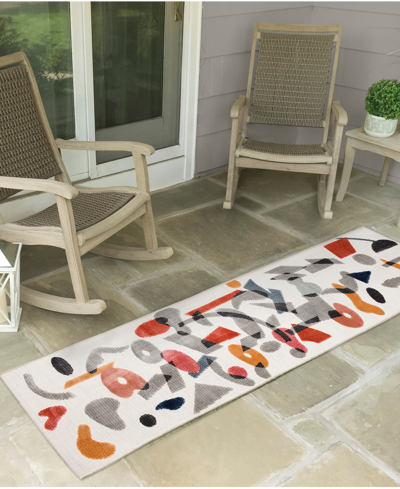 Shop Liora Manne Canyon Mobil 1'10" X 7'6" Runner Outdoor Area Rug In Ivory,blue