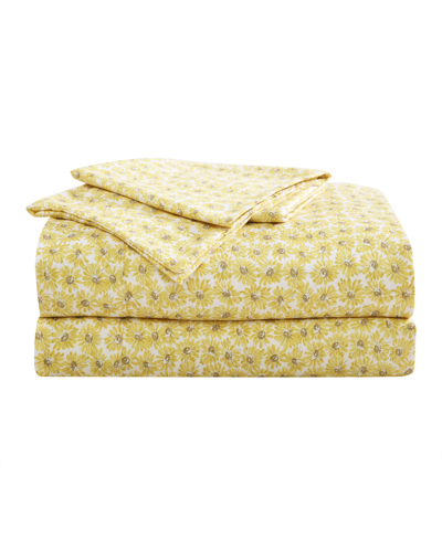 Shop Betsey Johnson Sunflower Field Microfiber 3 Piece Sheet Set, Twin In Yellow