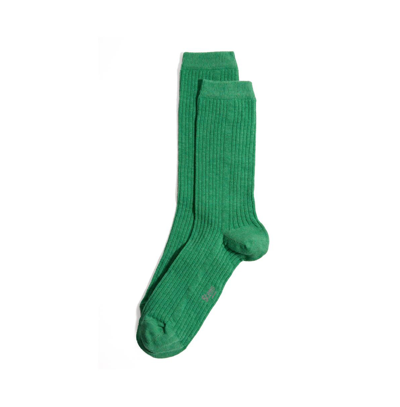 Shop Stems Eco-conscious Cashmere Crew Socks In Fern