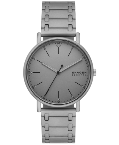 Shop Skagen Men's Signatur Three Hand Gray Stainless Steel Watch 40mm