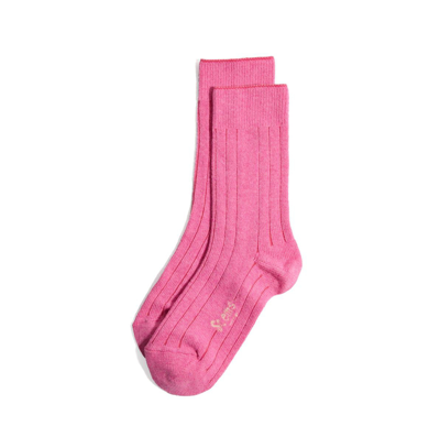 Shop Stems Lux Cashmere Wool Crew Socks In Rose
