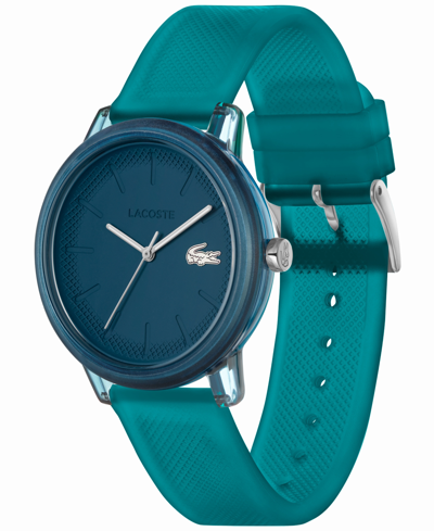 Shop Lacoste Unisex L.12.12 Quartz Blue Semi-transparent Silicone Strap Watch 42mm