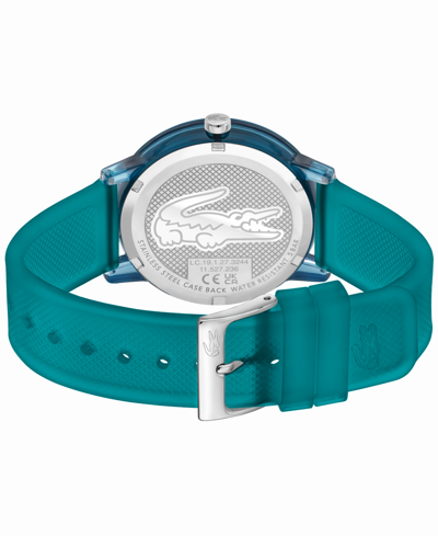 Shop Lacoste Unisex L.12.12 Quartz Blue Semi-transparent Silicone Strap Watch 42mm
