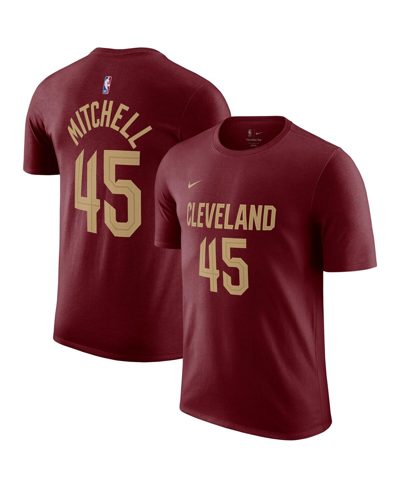 Nike Men's  Donovan Mitchell Burgundy Cleveland Cavaliers Icon 2022/23 Name And Number T-shirt In Burgundy