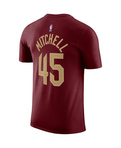 Shop Nike Men's  Donovan Mitchell Burgundy Cleveland Cavaliers Icon 2022/23 Name And Number T-shirt