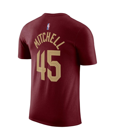 Nike Men's  Donovan Mitchell Burgundy Cleveland Cavaliers Icon 2022/23 Name And Number T-shirt In Burgundy