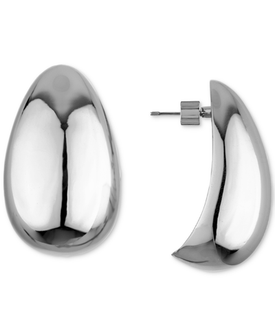 Shop Oma The Label Abstract Tear-shape Dome Drop Earrings In Silver Tone