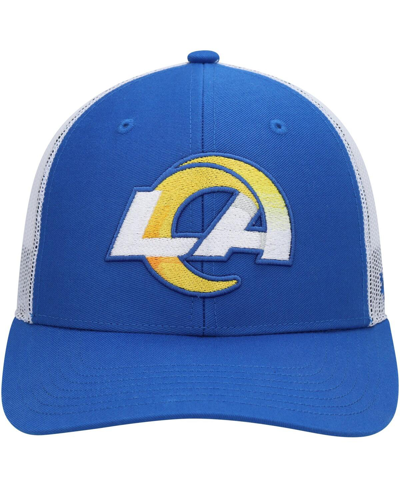 Shop 47 Brand Big Boys ' Royal, White Los Angeles Rams Adjustable Trucker Hat In Blue