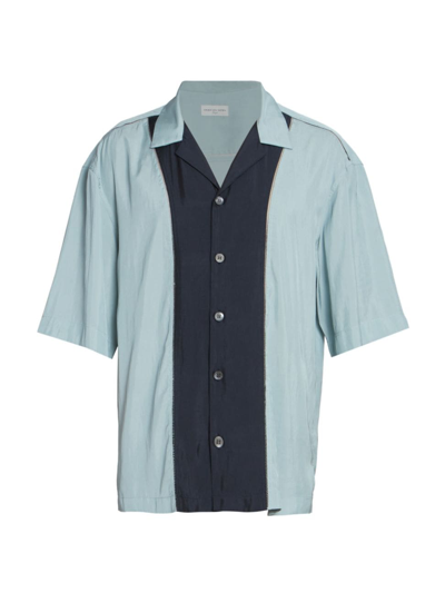 Shop Dries Van Noten Men's Curbank Short-sleeve Shirt In Light Blue