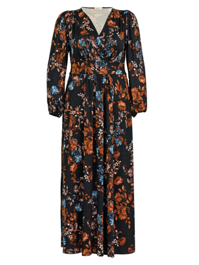 Shop Kiyonna Women's Kelsey Long-sleeve Maxi Dress In Midnight Asters