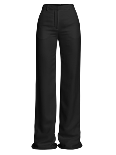 Shop Balmain Women's Gdp Cotton-blend Bootcut Pants In Black