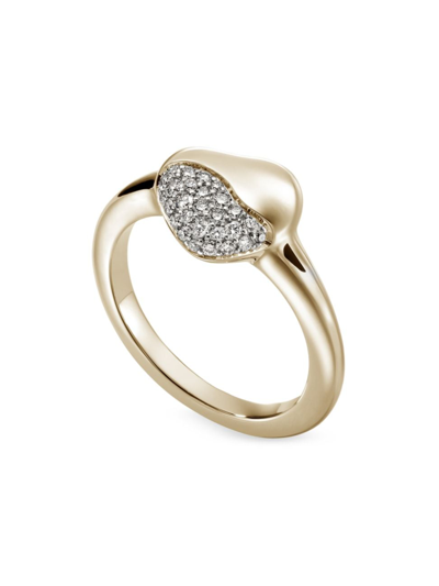 Shop John Hardy Women's Pebble 14k Yellow Gold & 0.22 Tcw Diamond Heart Ring
