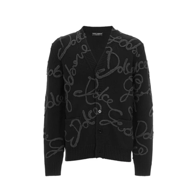 Shop Dolce & Gabbana Embroidered Cardigan In Black