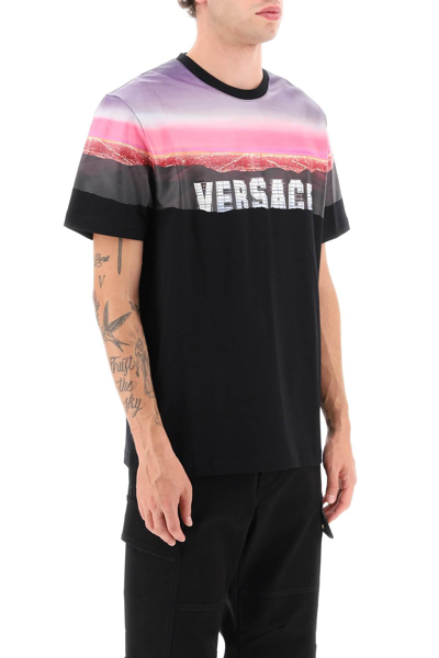 Shop Versace Hills T-shirt In Black