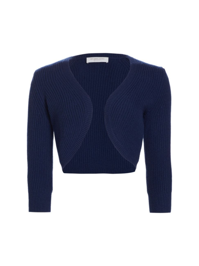 Shop Michael Kors Women's Ribbed Cashmere Shrug In Navy