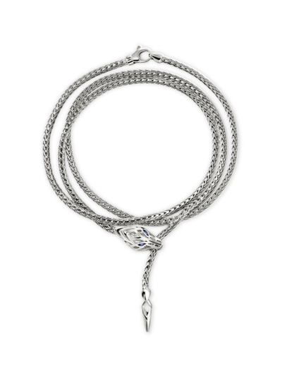 Shop John Hardy Women's Naga Dragon Sterling Silver & Blue Sapphire Wrap Bracelet