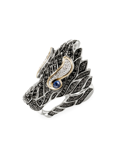 Shop John Hardy Women's Naga Dragon Sterling Silver, 14k Yellow Gold & Multi-gemstone Saddle Ring
