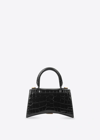 Shop Balenciaga Black Hourglass Xs Top Handle Bag