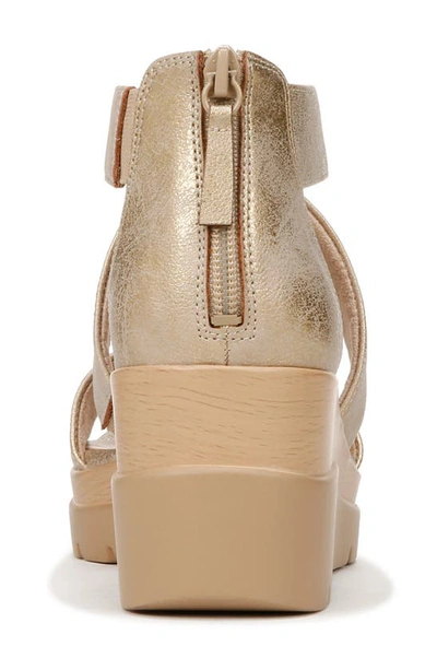 Soul Naturalizer Goodtimes Ankle Strap Wedge Sandals In Gold Faux Leather