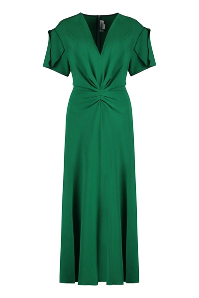 Shop Victoria Beckham Crepe Dress In Green