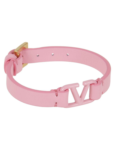 Shop Valentino Vlogo Signature Bracelet In Pink