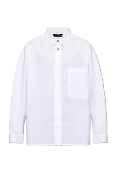 Shop Jacquemus Patch Pocket Shirt In White