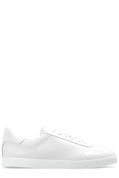 Shop Givenchy Logo Debossed Town Sneakers In White