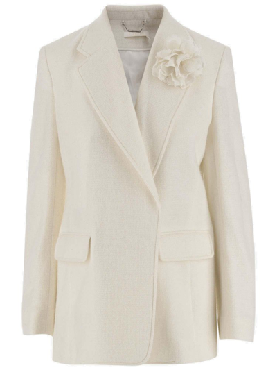 Shop Chloé Buttonless Tailored Jacket In White