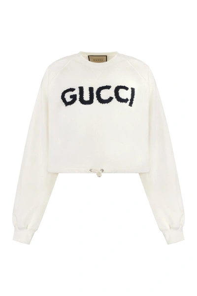 Shop Gucci Jersey Sweatshirt In Ivory