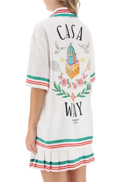 Shop Casablanca Casa Way Silk Bowling Shirt