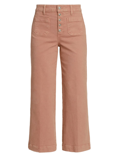 Shop Paige Women's Anessa Stretch Cropped Pants In Vintage Dark Rose Blush