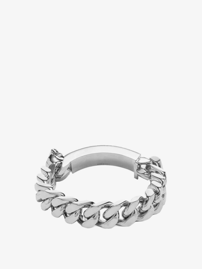 Shop Alexander Mcqueen Man Identity Man Silver Bracelets