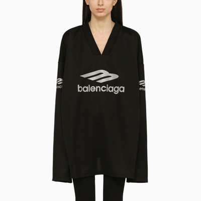 Shop Balenciaga 3b Sports Icon Black T-shirt Women