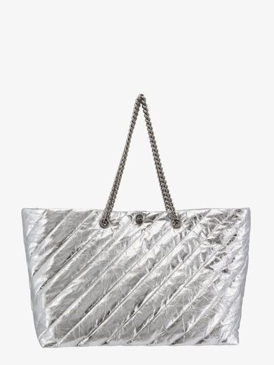 Shop Balenciaga Woman All Crush Woman Silver Shoulder Bags