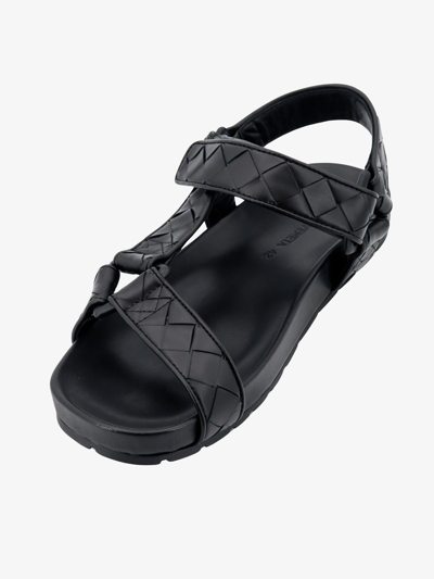 Shop Bottega Veneta Man Trip Man Black Sandals