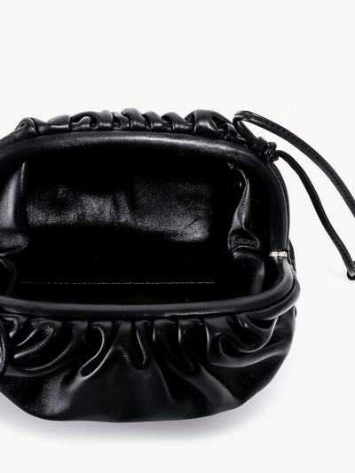 Shop Bottega Veneta Woman Mini Pouch Woman Black Shoulder Bags