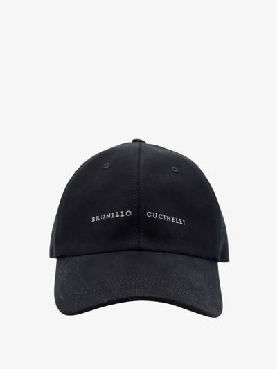 Shop Brunello Cucinelli Man Hat Man Black Hats