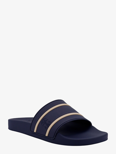 Shop Brunello Cucinelli Man Slide Man Blue Sandals