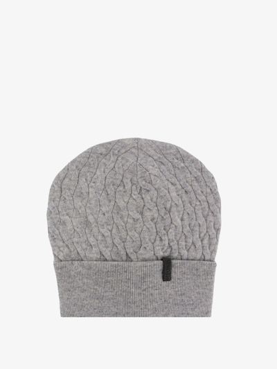 Shop Brunello Cucinelli Woman Hat Woman Grey Hats In Gray