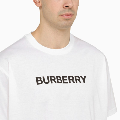 Shop Burberry Harriston White Crew-neck T-shirt Men
