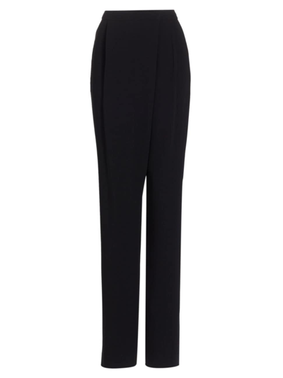 Shop Cinq À Sept Women's Juliet Wrap-front Straight-leg Trousers In Black