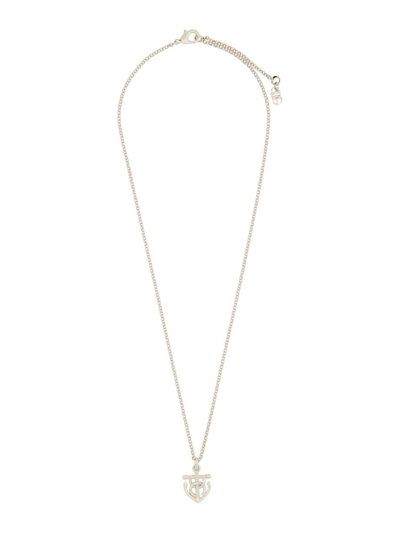Shop Dolce & Gabbana Marina Anchor Necklace In Silver