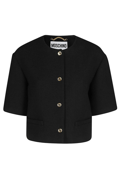 Shop Moschino Buttoned Short In Black