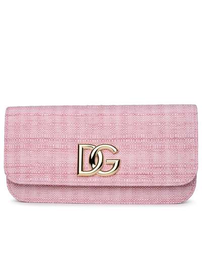 Shop Dolce & Gabbana Woman  Beige Fabric Bag In Pink